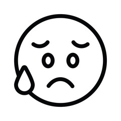 Get your hands on perfectly designed sad emoji icon, customizable vector