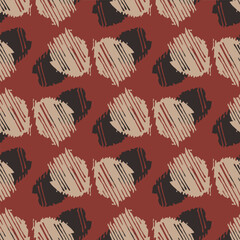 Fototapeta premium Tribal ethnic camouflage abstract pattern design in fall color trend. Seamless rustic surface texture with neutral tone handwork mark making shapes. 