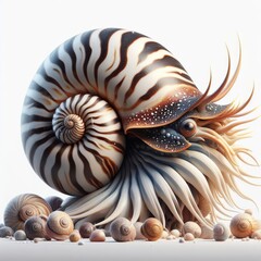 nautilus shell isolated on white