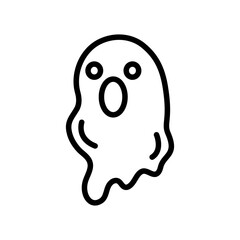 Ghost line icon. Ghost icon. Halloween icon isolated on white background. Transparent background, minimalist symbol. Vector images