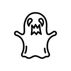 Ghost line icon. Ghost icon. Halloween icon isolated on white background. Transparent background, minimalist symbol. Vector images