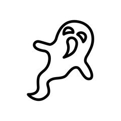 Ghost line icon. Ghost icon. Halloween icon isolated on white background. Transparent background, minimalist symbol. Vector images