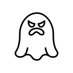 Ghost line icon. Ghost icon. Halloween icon isolated on white background. Transparent background, minimalist symbol. Vector images