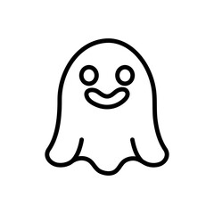 Ghost line icon. Ghost icon. Halloween icon isolated on white background. Transparent background, minimalist symbol. Vector images