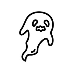 Ghost line icon. Ghost icon. Halloween icon isolated on white background. Transparent background, minimalist symbol. Vector images