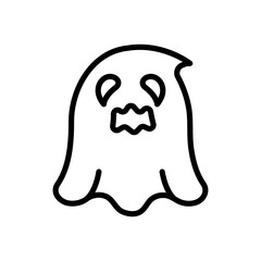 Ghost line icon. Ghost icon. Halloween icon isolated on white background. Transparent background, minimalist symbol. Vector images