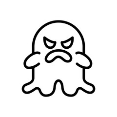 Ghost line icon. Ghost icon. Halloween icon isolated on white background. Transparent background, minimalist symbol. Vector images