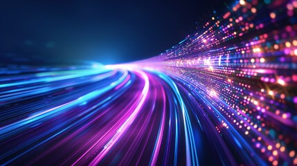 Fototapeta premium Blurry Light Trail on Dark Background