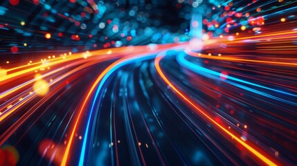 Blurry Road With Lights