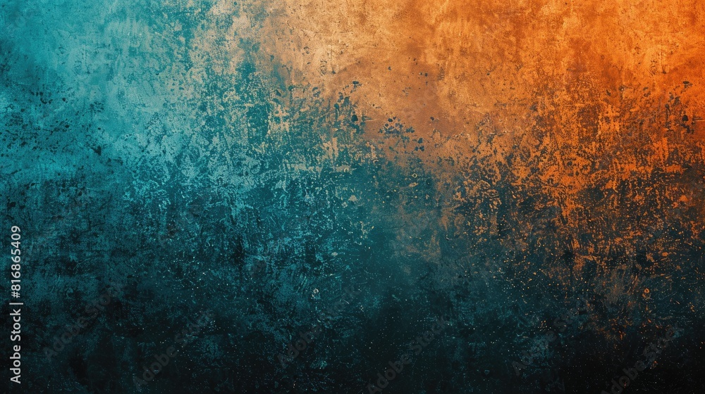 Poster gradient background in teal orange and black colors with a textured grainy effect for designing post