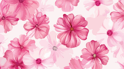 Cute beautiful pink flowers pattern style vector