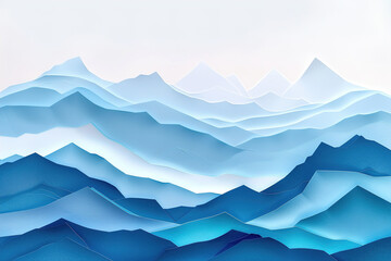Blue mountains paper cut out