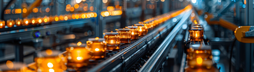 Fototapeta premium Industrial Facility Corridor with Machinery and Barrels