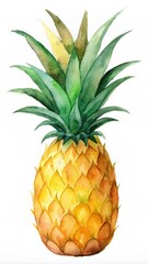 Fototapeta premium Watercolor Pineapple illustration on white background