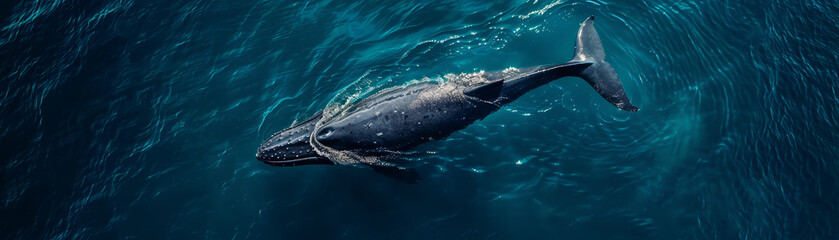 Fototapeta premium Humpback Whale Model in Graceful Glide