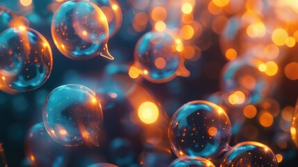 A bunch of bubbles floating in the air. Perfect for adding a whimsical touch to any design project