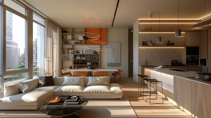 Modern Open-Concept Living Space