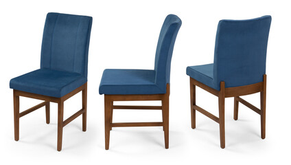 wooden chair isolated on white background . different angle