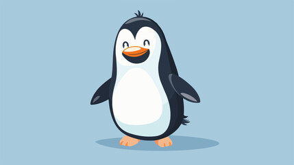Cute happy penguin cartoon vector style vector