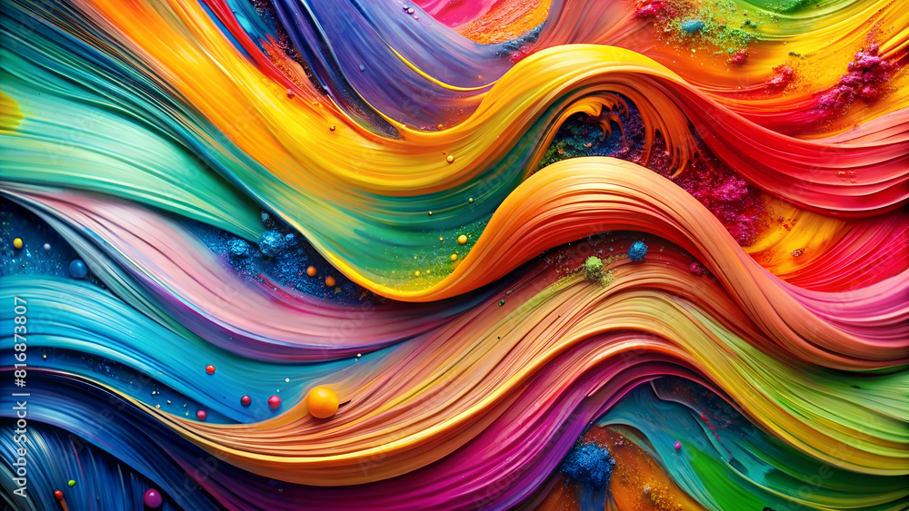 Fototapete color brush paint ribbon stroke swirl abstract splash background wave. brush brushstroke color ribbo