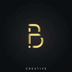 B Premium Vector latter logo design. Golden Logo Creative Logo. Vector Illustration Logo. Letters Logo. Creative Logo. Minimal Logo Design. Monogram And. modern design. Creative Latter Logo.