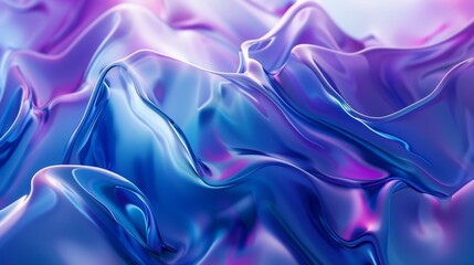 Fototapeta premium 3d abstract blue and purple background with flowing smoke, wavy liquid texture