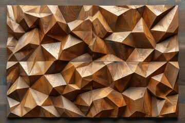 abstract wall of wooden tiles with a geometric pattern background wallpaper design images