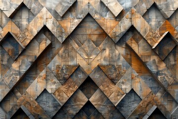 abstract wall of wooden tiles with a geometric pattern background wallpaper design images