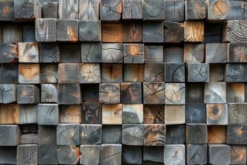 abstract wall of wooden tiles with a geometric pattern background wallpaper design images