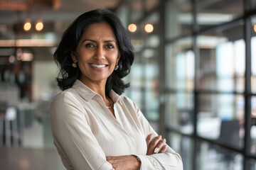 Indian woman standing confidently