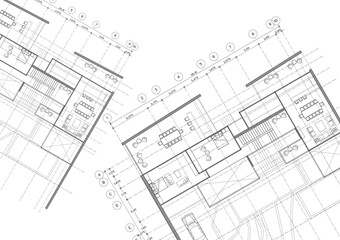 Fototapeta premium Write a blueprint architecture for building.