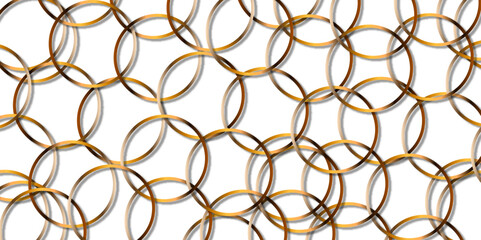Fototapeta premium Abstract white background circle pattern on banner with shadow. White and golden color technology concept geometric line vector background. 