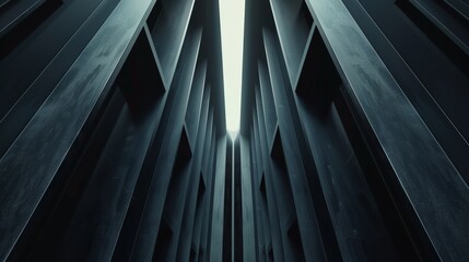 Obraz premium Vertical animation, black geometric background design, 4k seamless looped video, 3D rendering