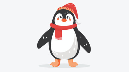 Cute Penguin in Winter Sock style vector design