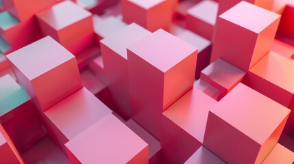 Obraz premium Design with cubes on a geometric background in 3D abstract