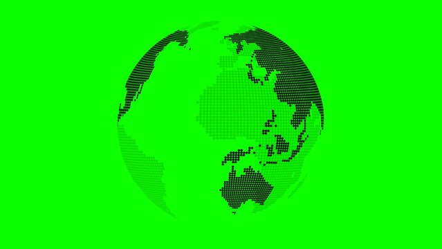Digital earth spinning on green screen