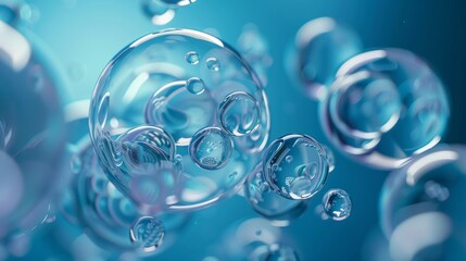Animation of abstract 3D water bubbles with a looping 4K video