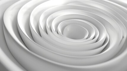 Obraz premium Looped 4K seamless animation of white rotating rings in abstract 3D