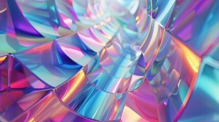 The video has a seamless looping 4K design with an iridescent background