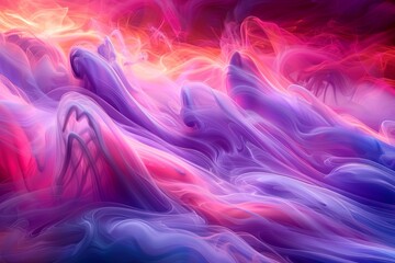 Obraz premium Vivid abstract neon waves background with dynamic fluid shapes