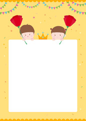 Children Gifting Carnation to Celebrate Mother's Day