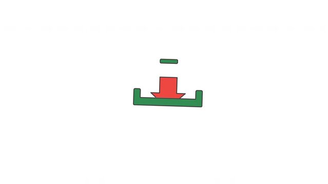 Animated Illustration of Arrows pointing downward symbolizes decrease or negative trend, ideal for financial or businessrelated design projects, presentations, websites, or reports.
