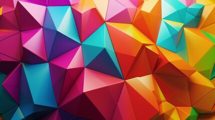 Fototapeta premium Video with an abstract 3D animation, vivid geometric background and a 4K seamless loop