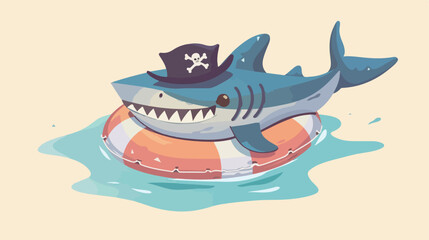 Cute shark Pirate swimming inflatable ring style