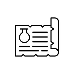 Magic scroll outline icons, minimalist vector illustration ,simple transparent graphic element .Isolated on white background