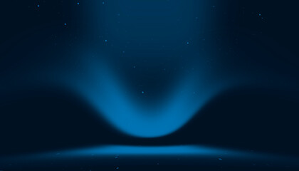 Fototapeta premium Blue empty stage with neon rays.