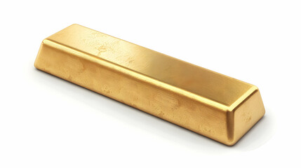3D Flat Cartoon of a Shiny Gold Bar on White Background   Symbol of Wealth, Investment, and Financial Security   Ideal for Finance and Wealth Themed Content