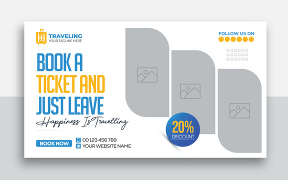 Travel youtube thumbnail web banner design| Travel tour youtube thumbnail design hotel tourism marketing service video thumbnail