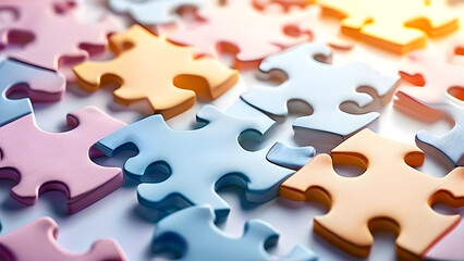 Obraz premium scattered puzzle pieces sprawled around