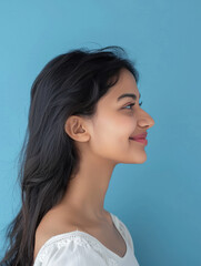 side view of beautiful indian woman